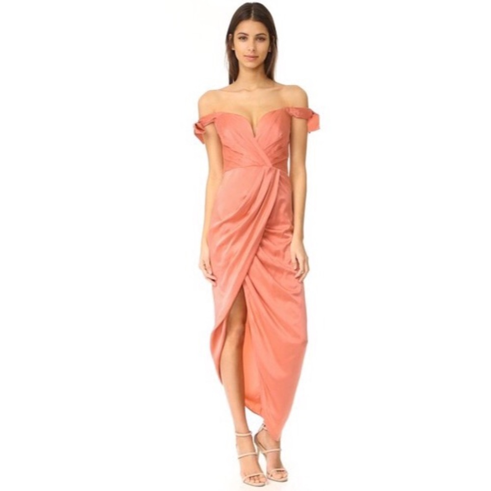 Zimmermann Drape Guava Silk Dress Peach