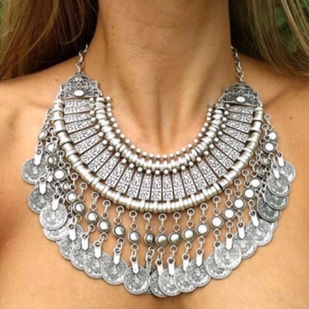 Free People Turkish Coin Silver Necklace