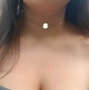 14K Gold Disco Choker Necklace