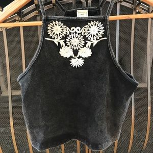 Embroidered Halter Crop Top from Pacsun