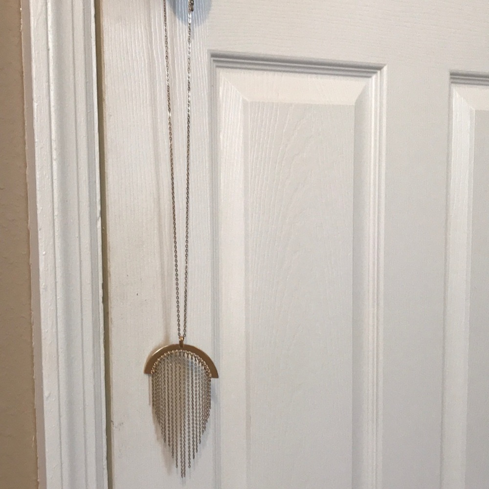 Long gold necklace