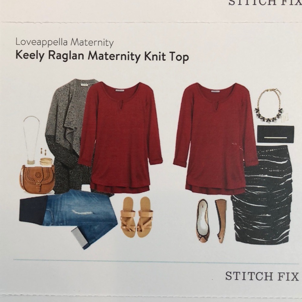 Loveappella Maternity Keely Raglan knit top