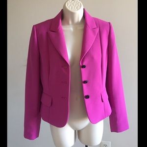 Pink Tahari Blazer Womens Career Business Blazer