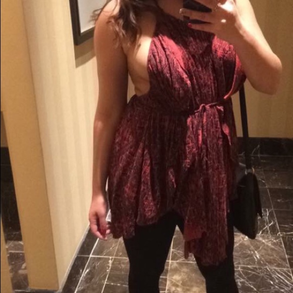 Free People Red Wrap Tank