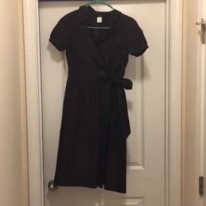 Black silk J crew wrap dress