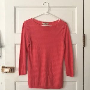 LOFT | S | Three-Quarter Ribbed Knitted Top