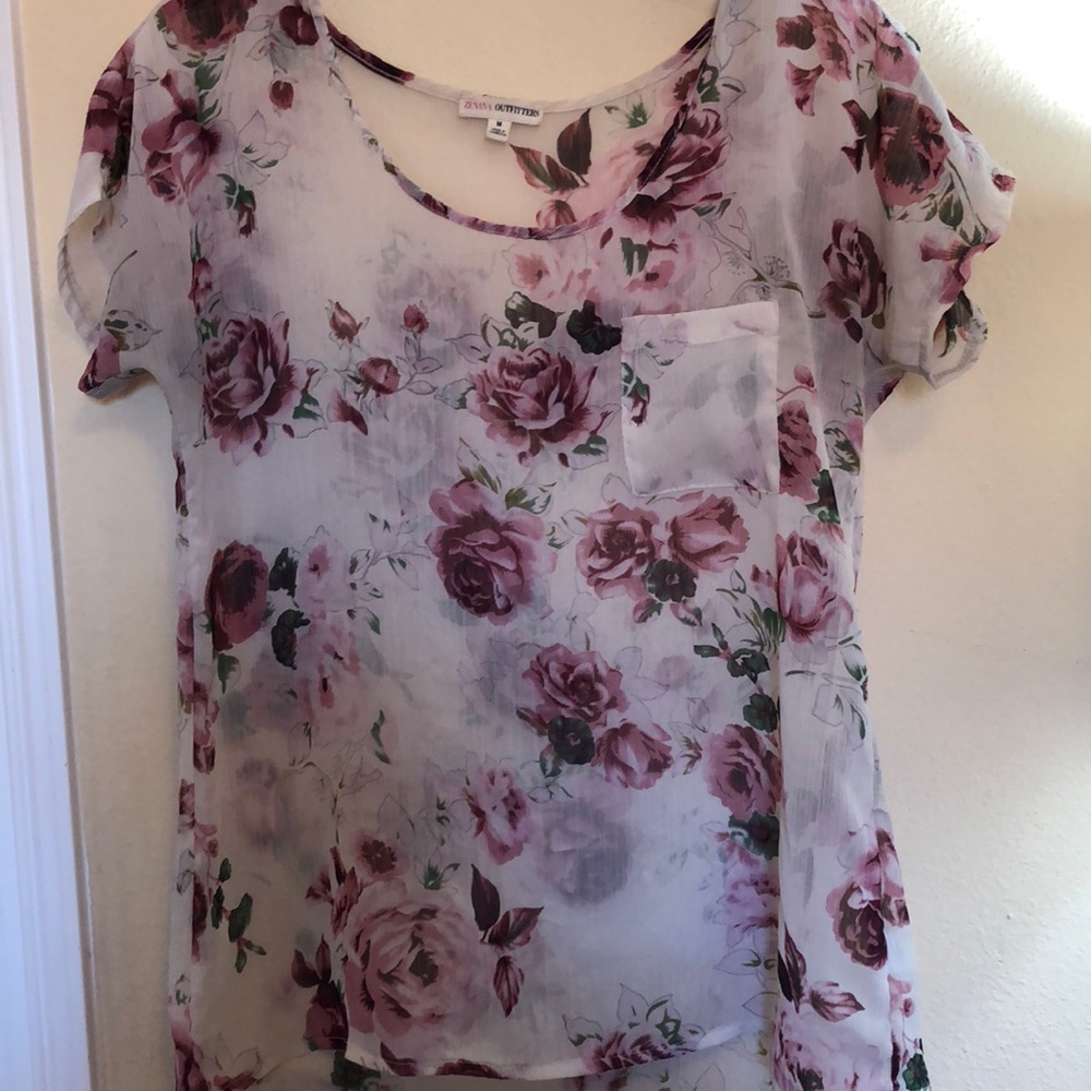 Sheer Floral Blouse