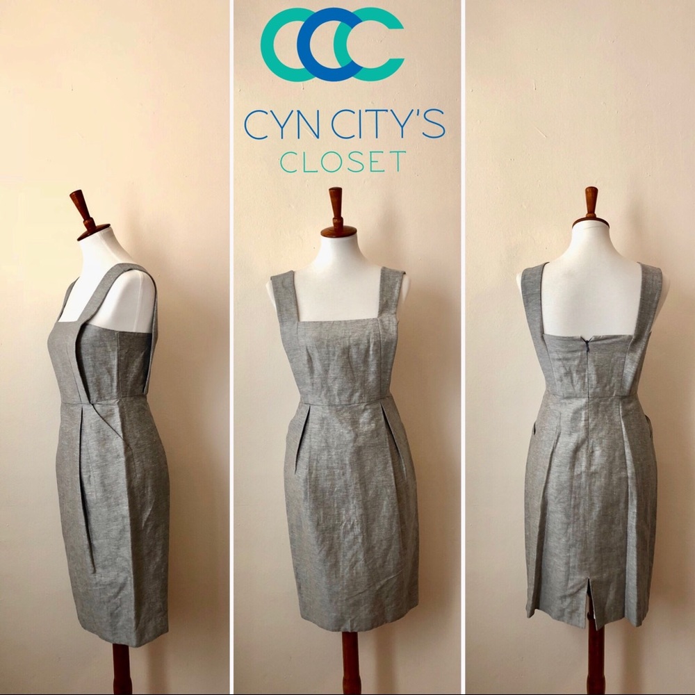 NWT ADAM Adam Lippes grey square-neck dress