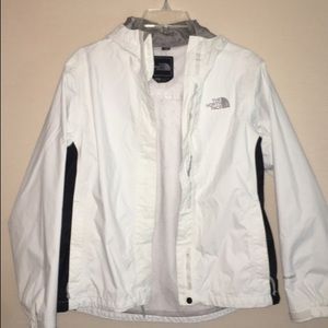 White the north face zip jacket