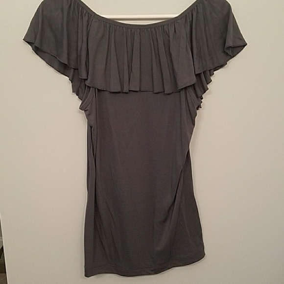 Old Navy Gray Ruffled Top - Picture 3 of 3