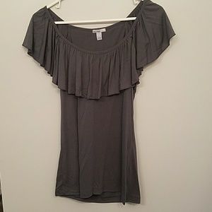 Old Navy Gray Ruffled Top