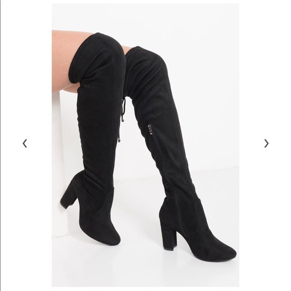AKIRA Shoes - Lowest $ BNWT Thigh highs heeled black boots