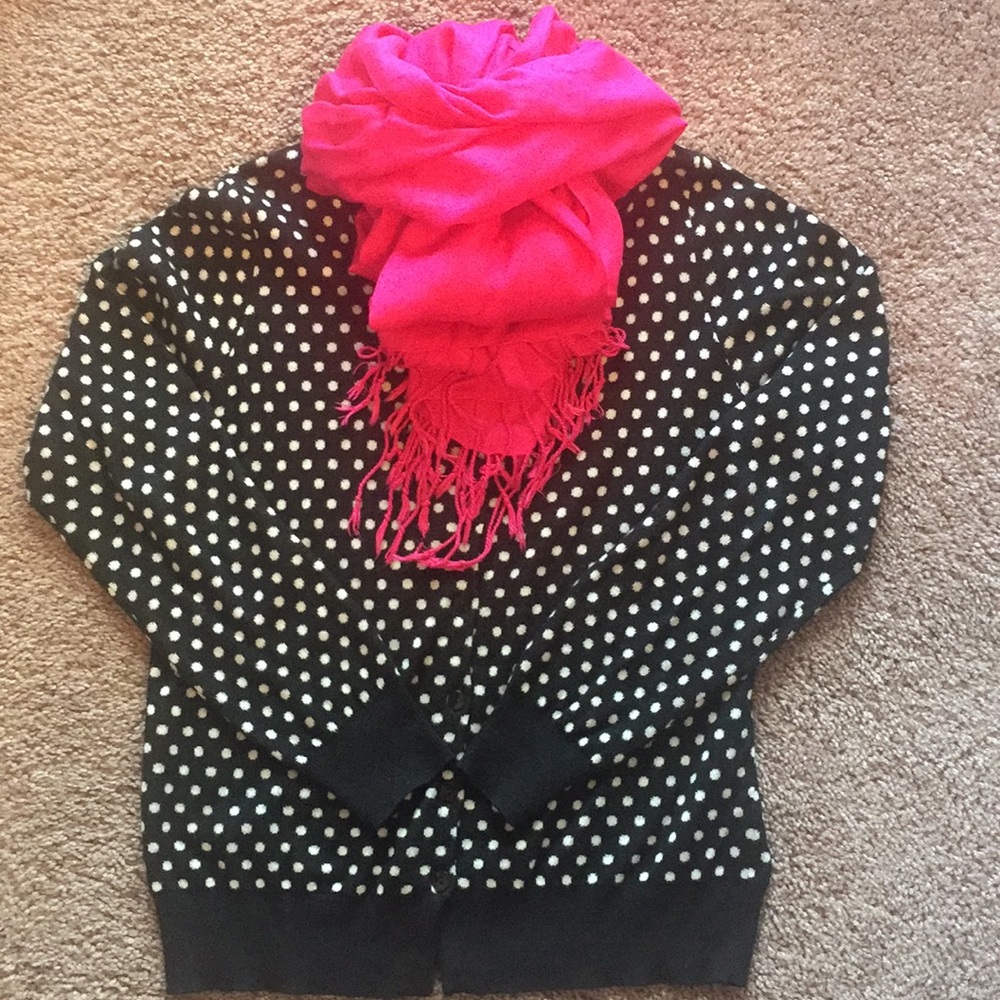 Polka Dot Cardigan Sweater