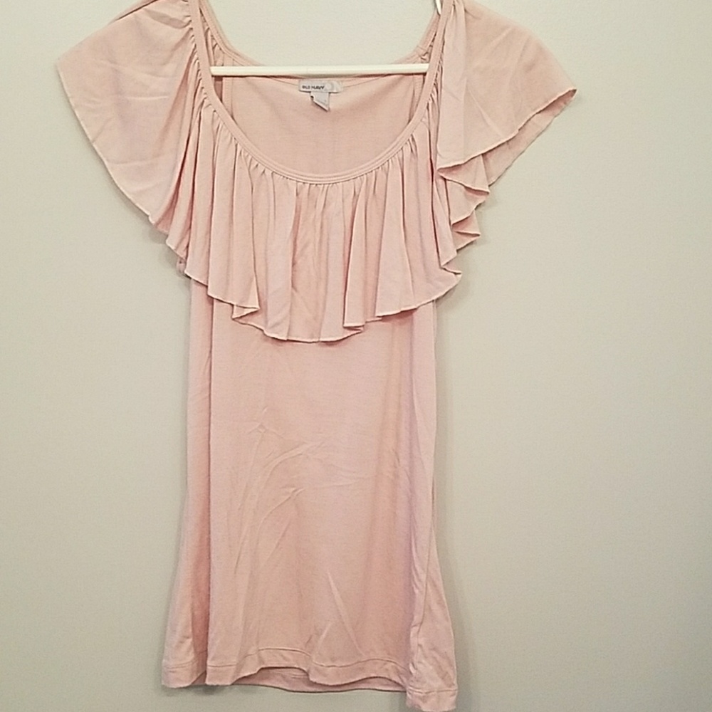 Old Navy Blush Ruffled Top