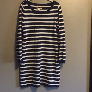 Navy and White Striped Dress