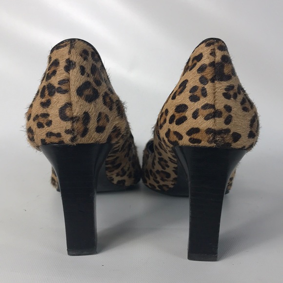 🤶🏼 Franco Sarto leopard heels 7.5 M real fur - Picture 3 of 7