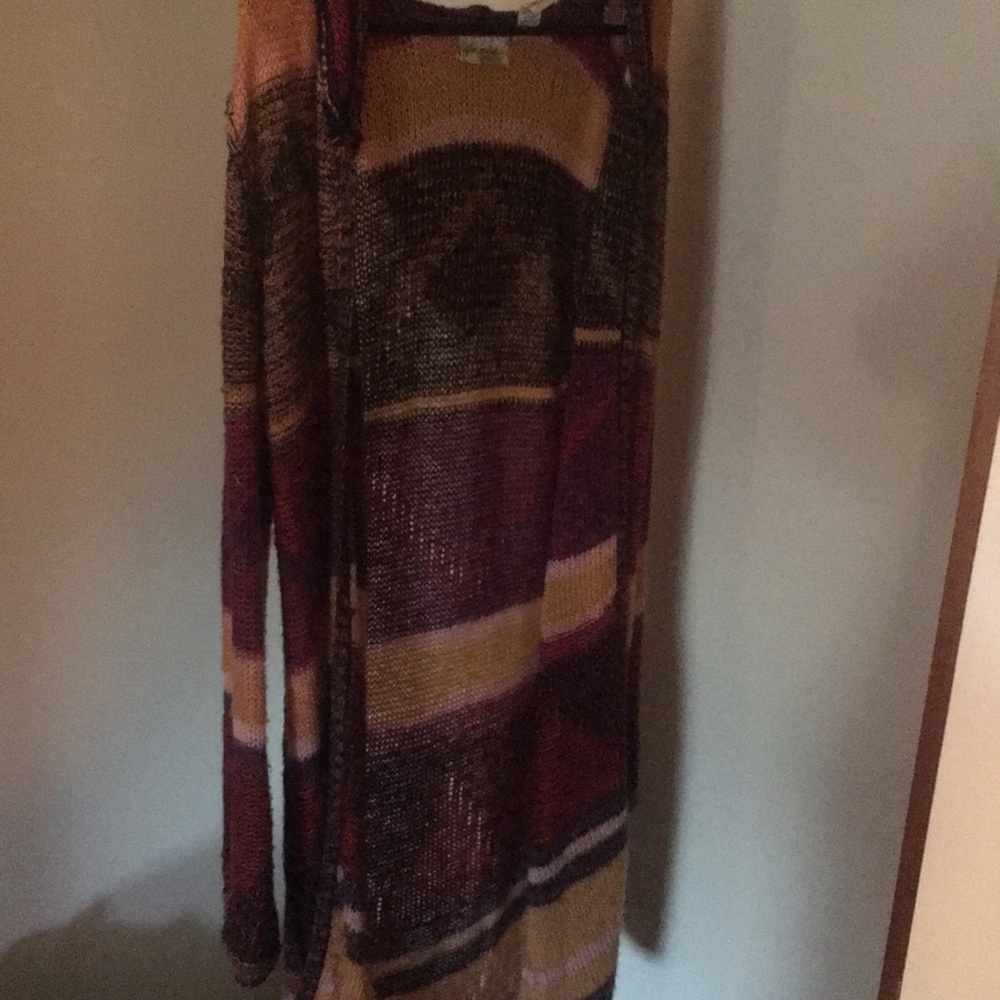 Hooded colored cardigan