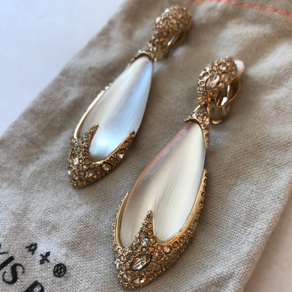 Alexis Bittar Crystal Encrusted Lucite Earrings - Picture 1 of 8