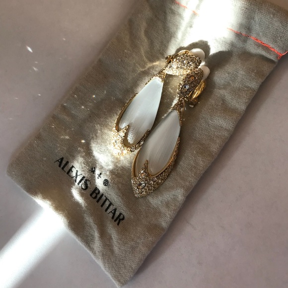 Alexis Bittar Crystal Encrusted Lucite Earrings - Picture 7 of 8