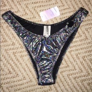 Women's high waisted iridescent bikini bottoms