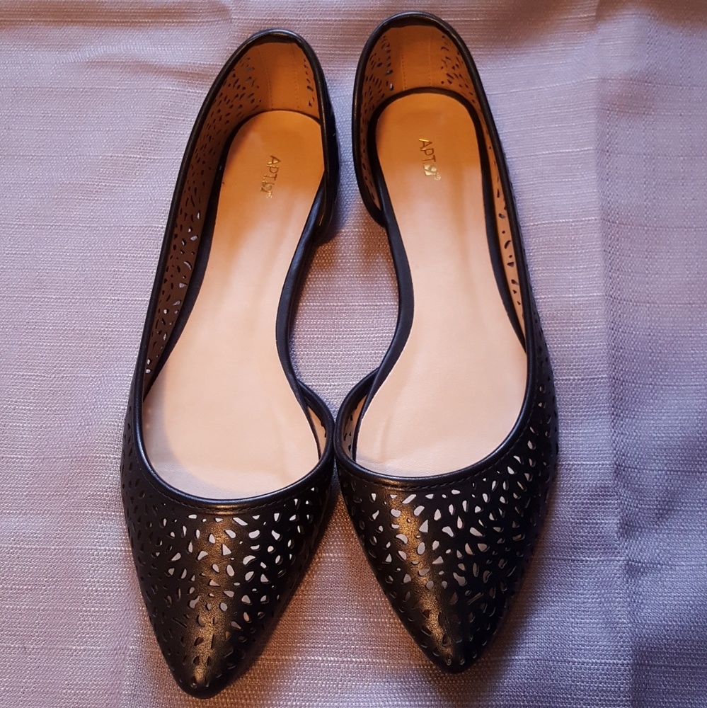 APT. 9 Black Laser Cut Flats