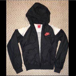 Black and white Nike zip up jacket