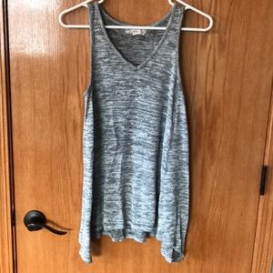 Heather gray long tunic tank