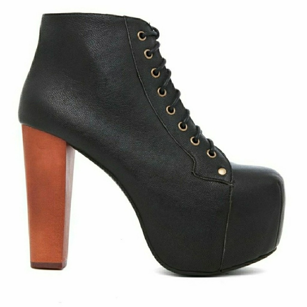 Jeffrey Campbell Black Leather 'Lita' Booties