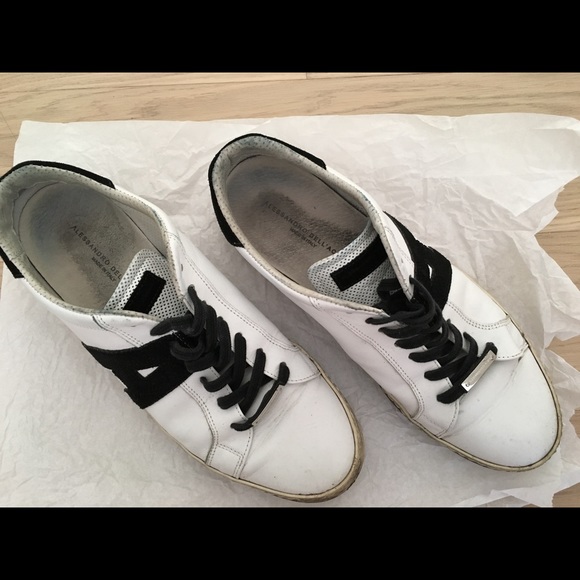 MENS Alessandro Dell’Acqua Leather Logo Sneakers - Picture 3 of 5