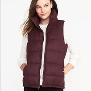 Old Navy Maroon Puffer Vest