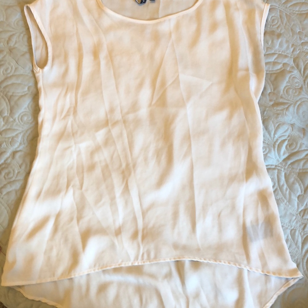 White Chiffon High-Low Blouse