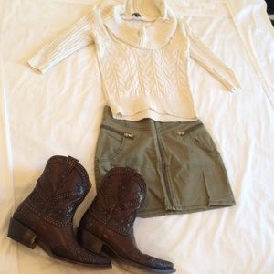 H&M Divided Olive Green Mini Military Skirt