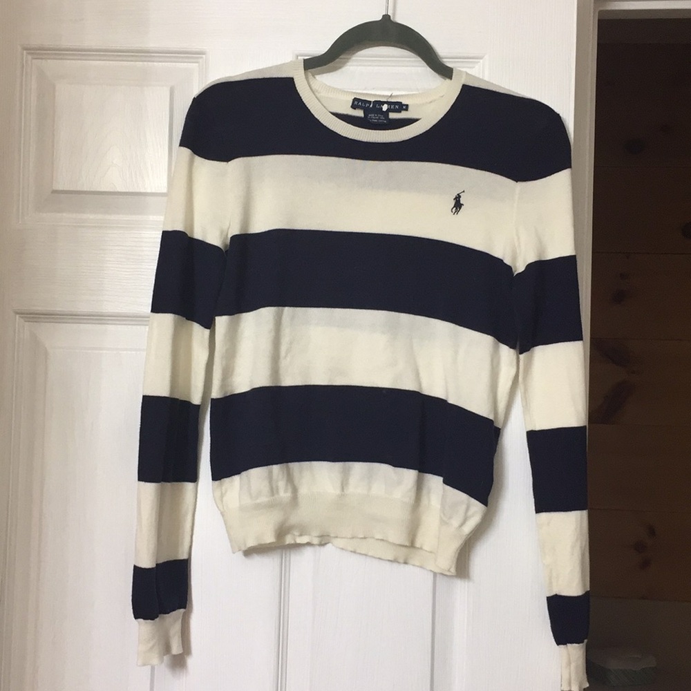 Ralph Lauren Navy Striped Sweater