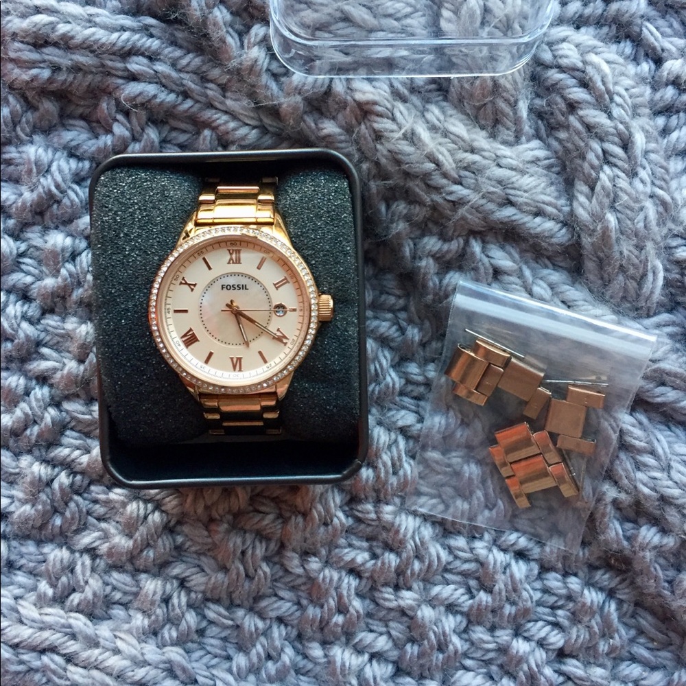 Fossil rose gold watch