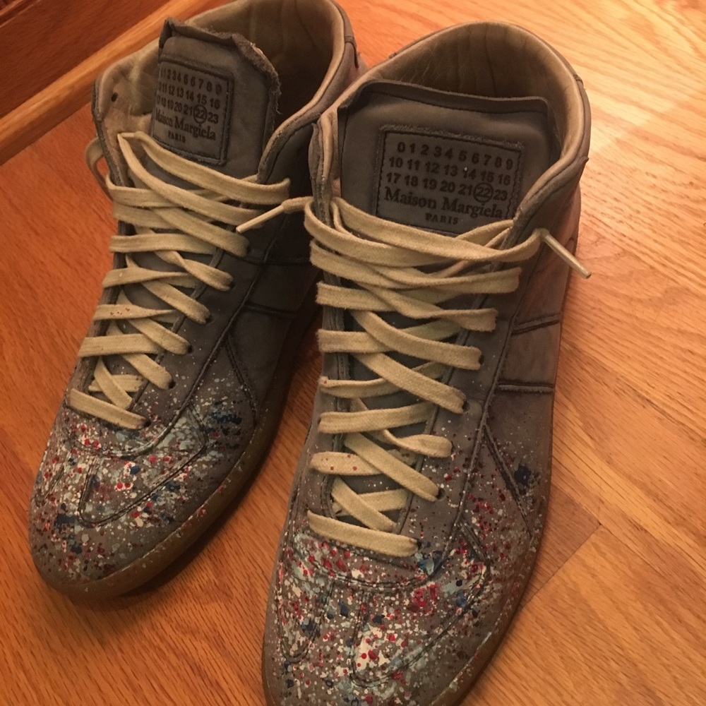 Maison Margiela Light Blue Splatter Sneakers