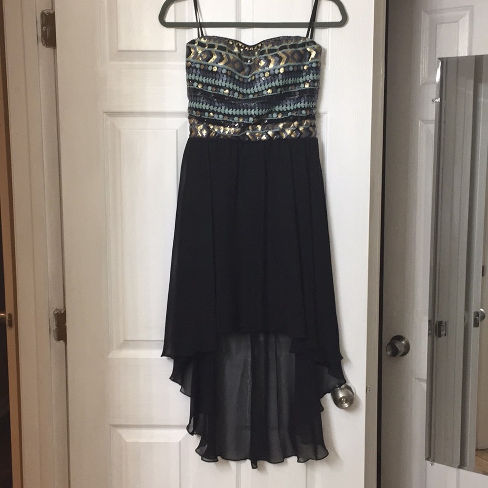 Hi/Low, Sequin Top, Strapless Dress