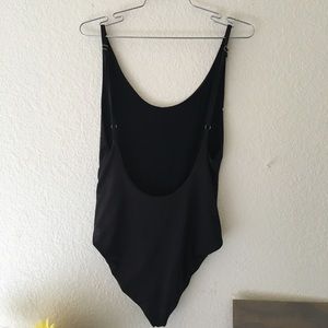 Black open back bodysuit