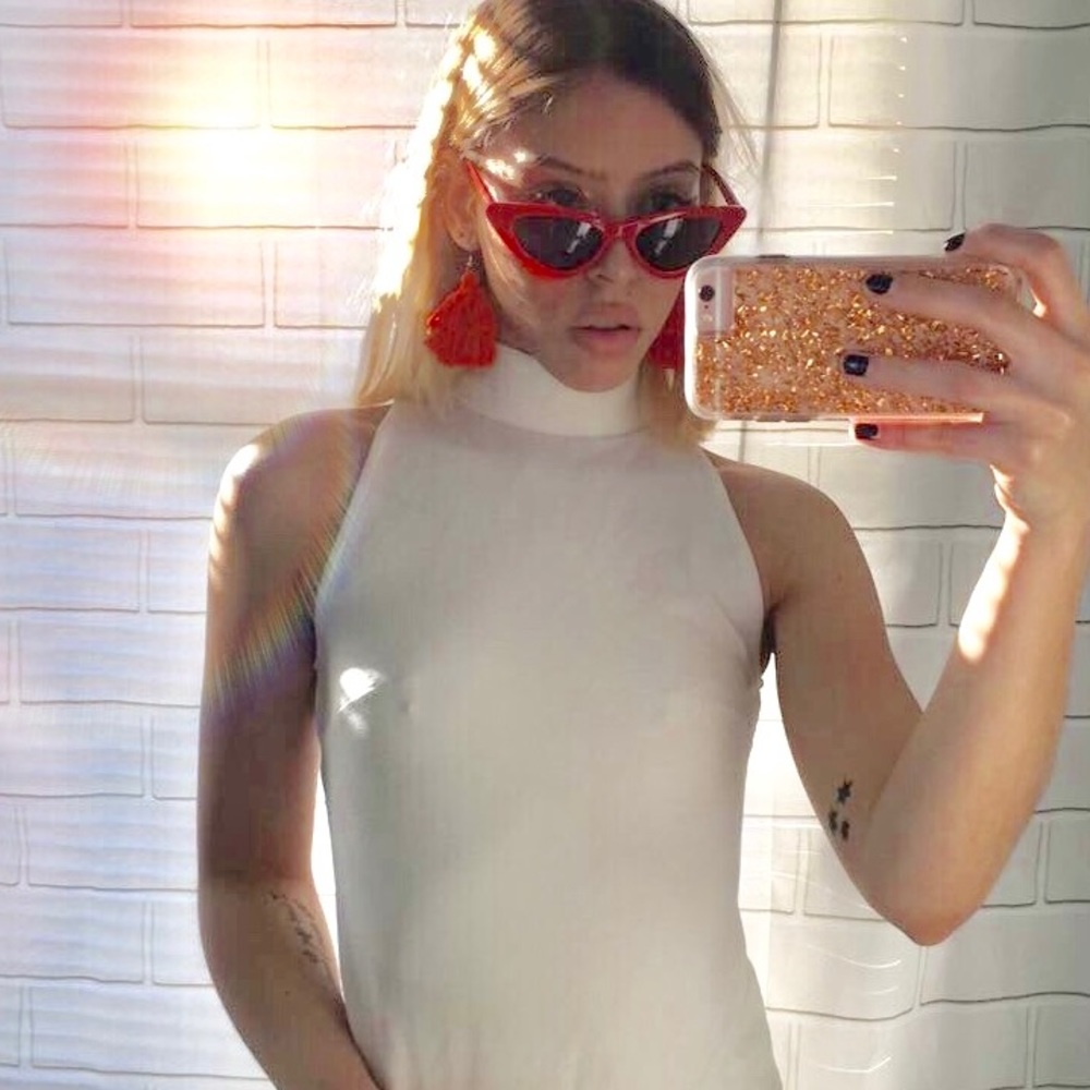 Orange - Red Two Tier Tassel Earrings