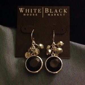 WHBM Black stone silver beads French hook