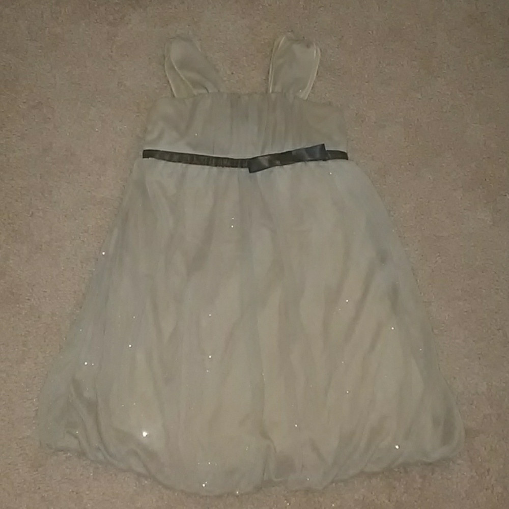 Beige sparkly girls bubble dress