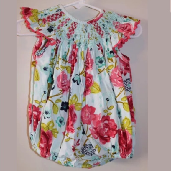 baby girl smocked bubble