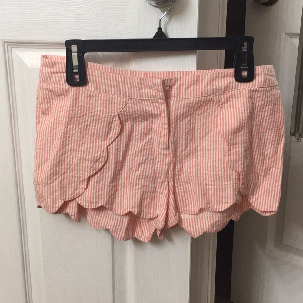 Scalloped Striped Shorts