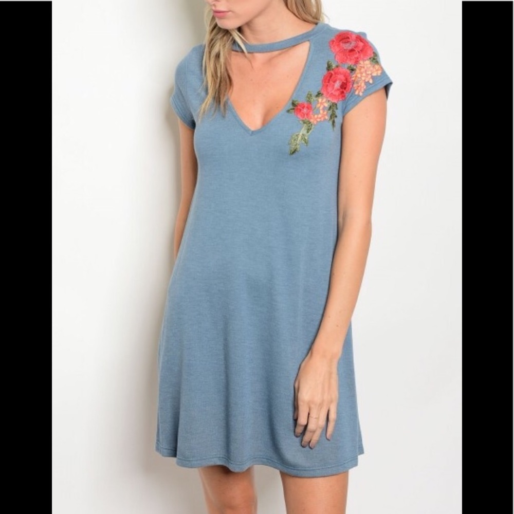 Boutique Floral Embroidered Dress