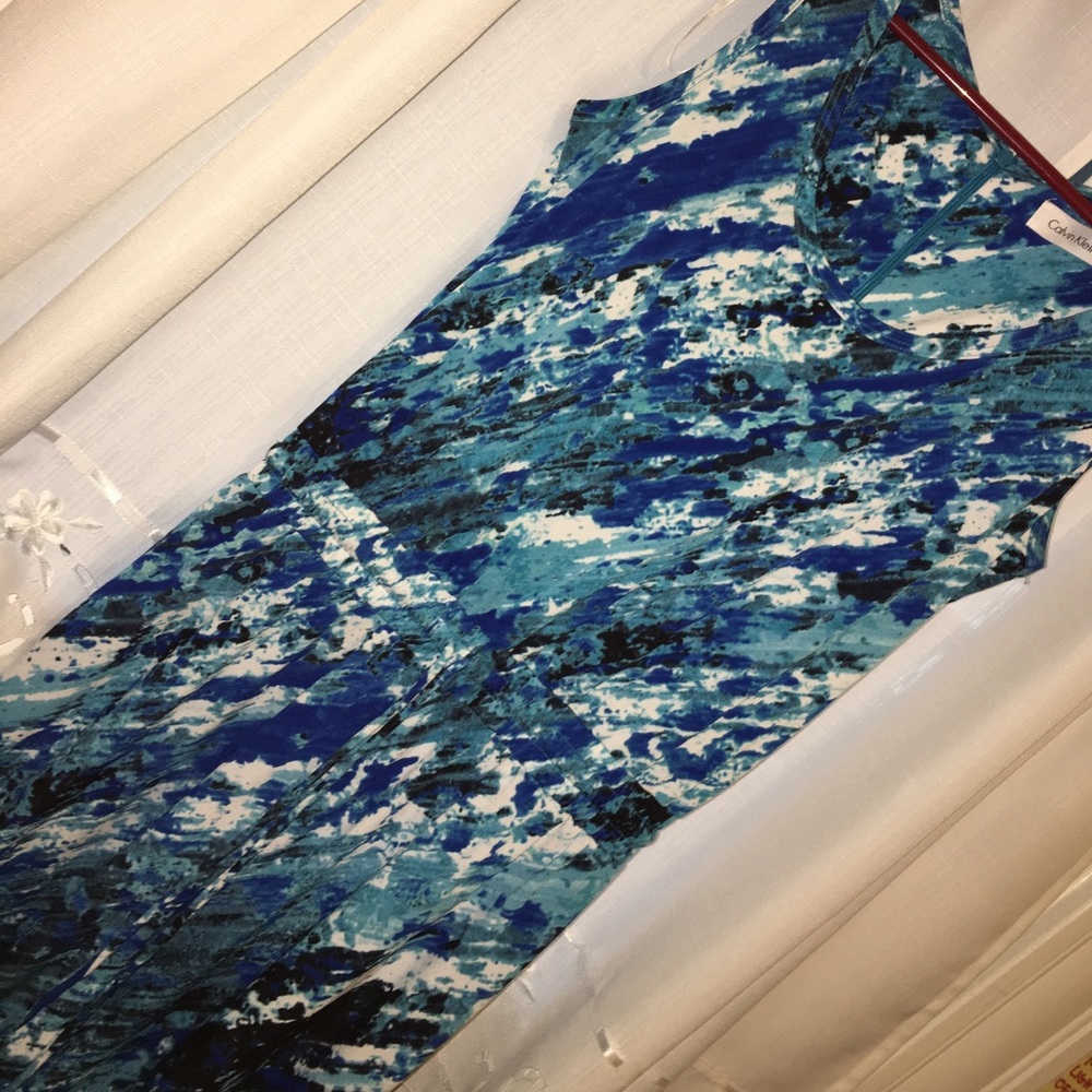 Blue print Calvin Klein jumpsuit like new size 4.