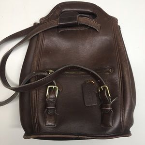Vintage coach Drawstring backpack brown leather