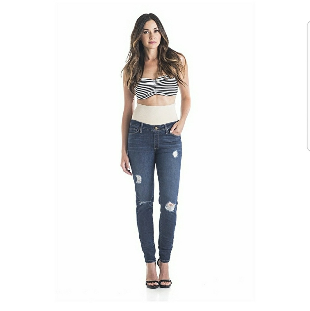 Tummy Trimmer Denim Distressed Skinnies