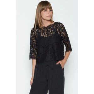 Joie Elvia Black Lace Top XS
