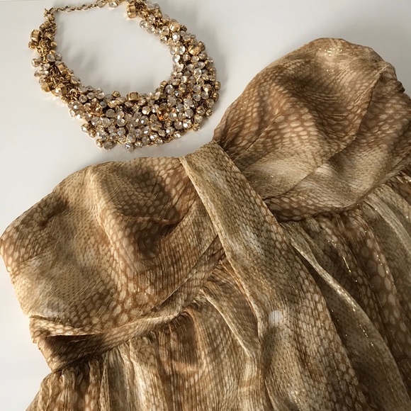 Express Dresses & Skirts - Express - Strapless Gold Party Dress