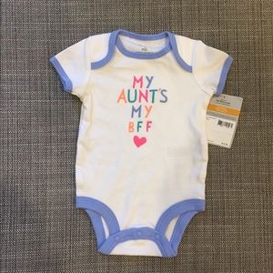 4/$15 Brand new NB onesie. My aunts my new BFF.