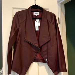 BB Dakota Burgandy Leather Jacket